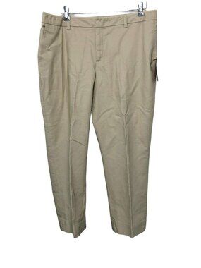 NWT Coldwater Creek Pants Khaki Beige Women 16 Dress Trousers Capri Flat Front